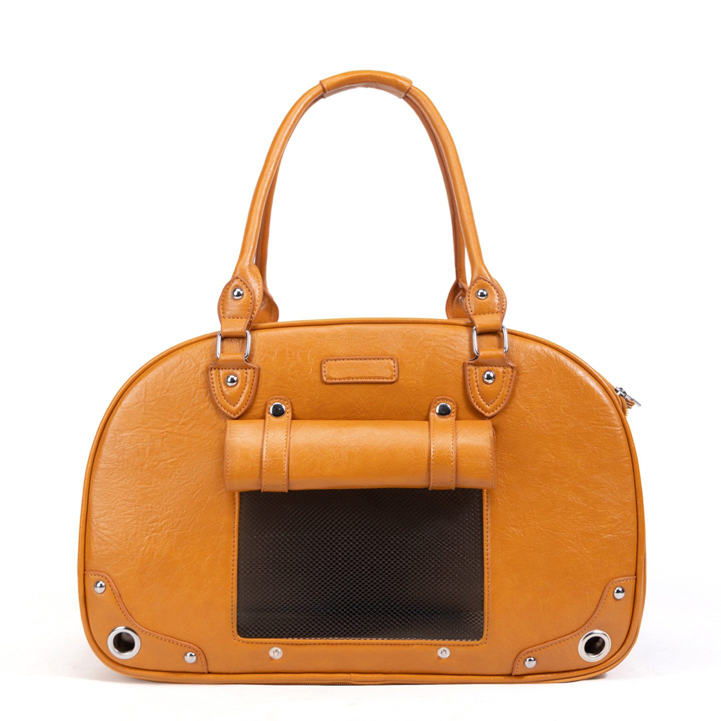 Large Capacity Leather Pet Handbag: Portable Travel Carrier for Cats & Dogs